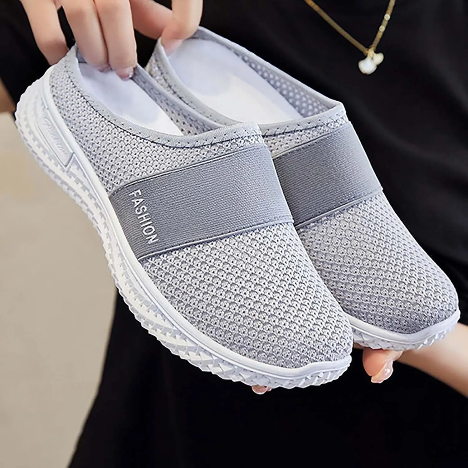 Women's Casual Slip on Half Shoes Breathable Walking Shoes Women Loafers Casual Tennis Shoes Dress Sneakers Waterproof Tennis Shoe Casual Loafers