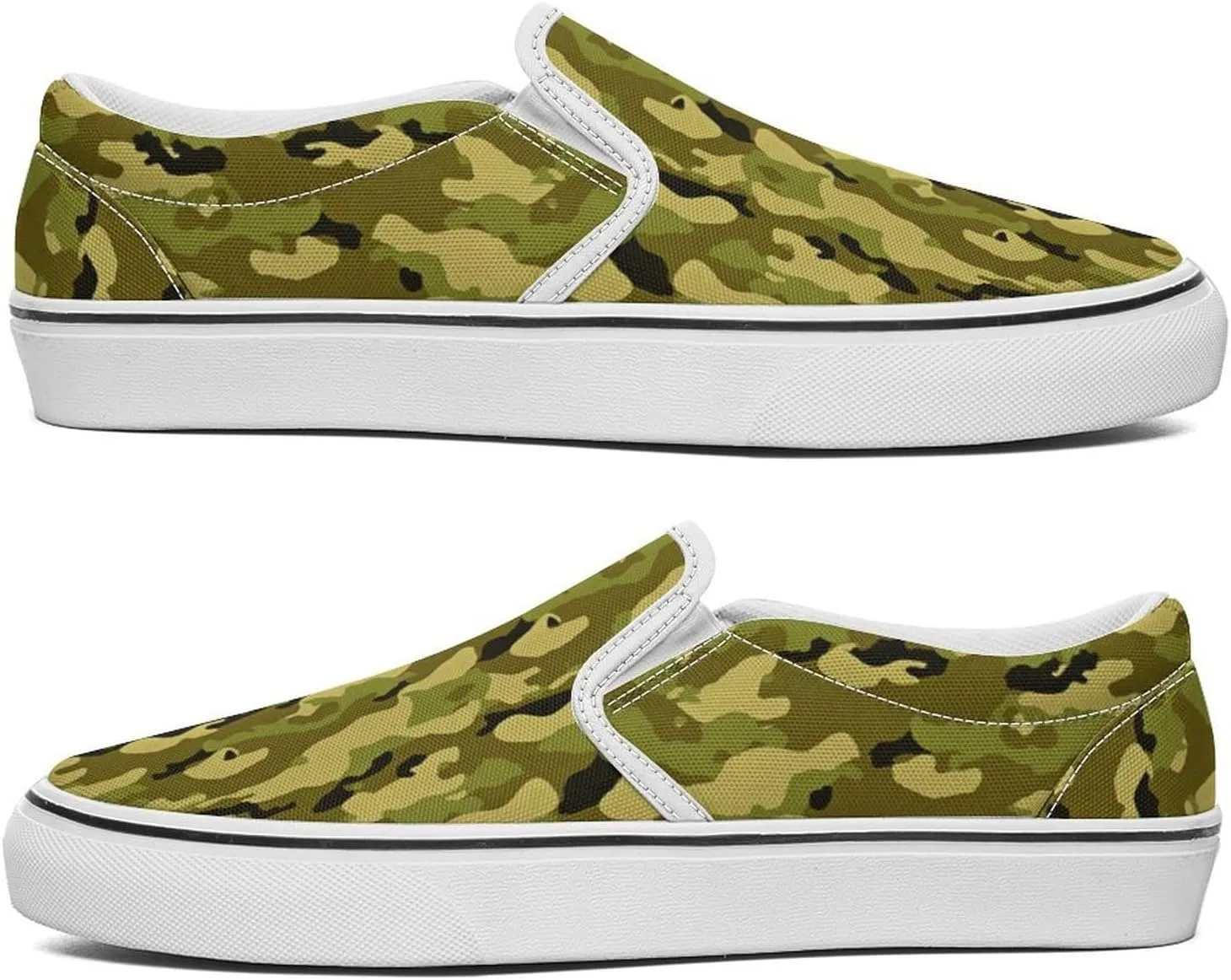Women's Fashion Slip Ons Sneakers, Casual Canvas Low-Top Walking Shoes, 3D Printed Unique Viking Symbol Comfortable Breathable Street Flats