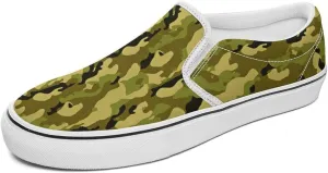 Women's Fashion Slip Ons Sneakers, Casual Canvas Low-Top Walking Shoes, 3D Printed Unique Viking Symbol Comfortable Breathable Street Flats