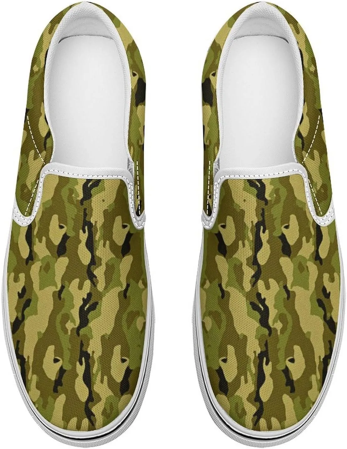 Women's Fashion Slip Ons Sneakers, Casual Canvas Low-Top Walking Shoes, 3D Printed Unique Viking Symbol Comfortable Breathable Street Flats