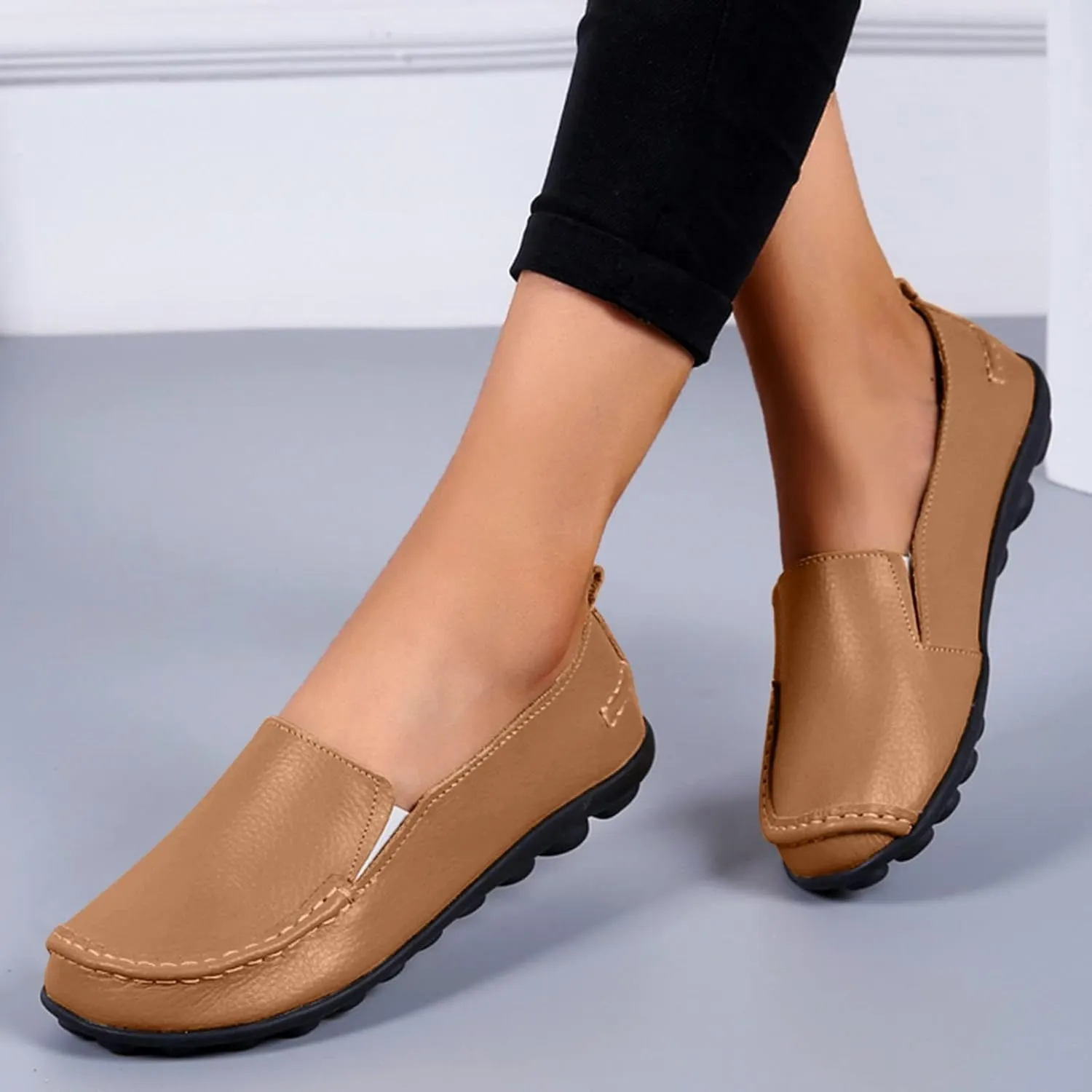 Women's Flats Shoes Slip On Work Shoes Comfort Walking Shoes Lightweight Comfort Penny Loafers Classic Wide Flats