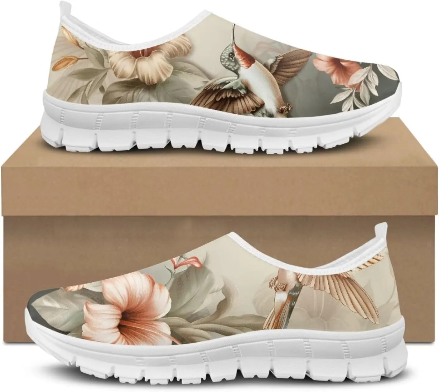 Women's Hummingbird Casual Wide Toe Loafers Driving Shoes Comfort Hiking Barefoot Sneaker Flats