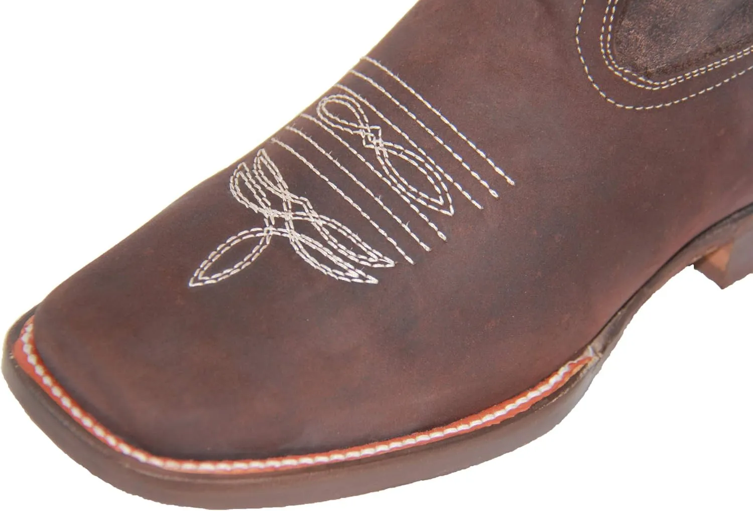Womens Leather Western Boot Square Toe Embroidered Womens Brown Cowboy Boots