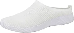 Womens Mules Shoes Slip on Trainers Ladies Wide Fit Walking Breathable Sneaker Ladies Mule Slippers