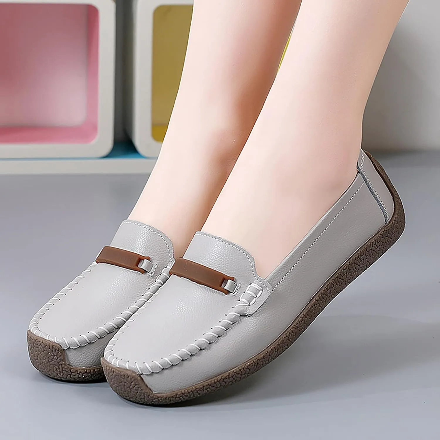 Women's Orthopedic Slip-On Loafers Comfort Walking Flat Loafers Casual Driving Loafers Shoes Dress Loafers