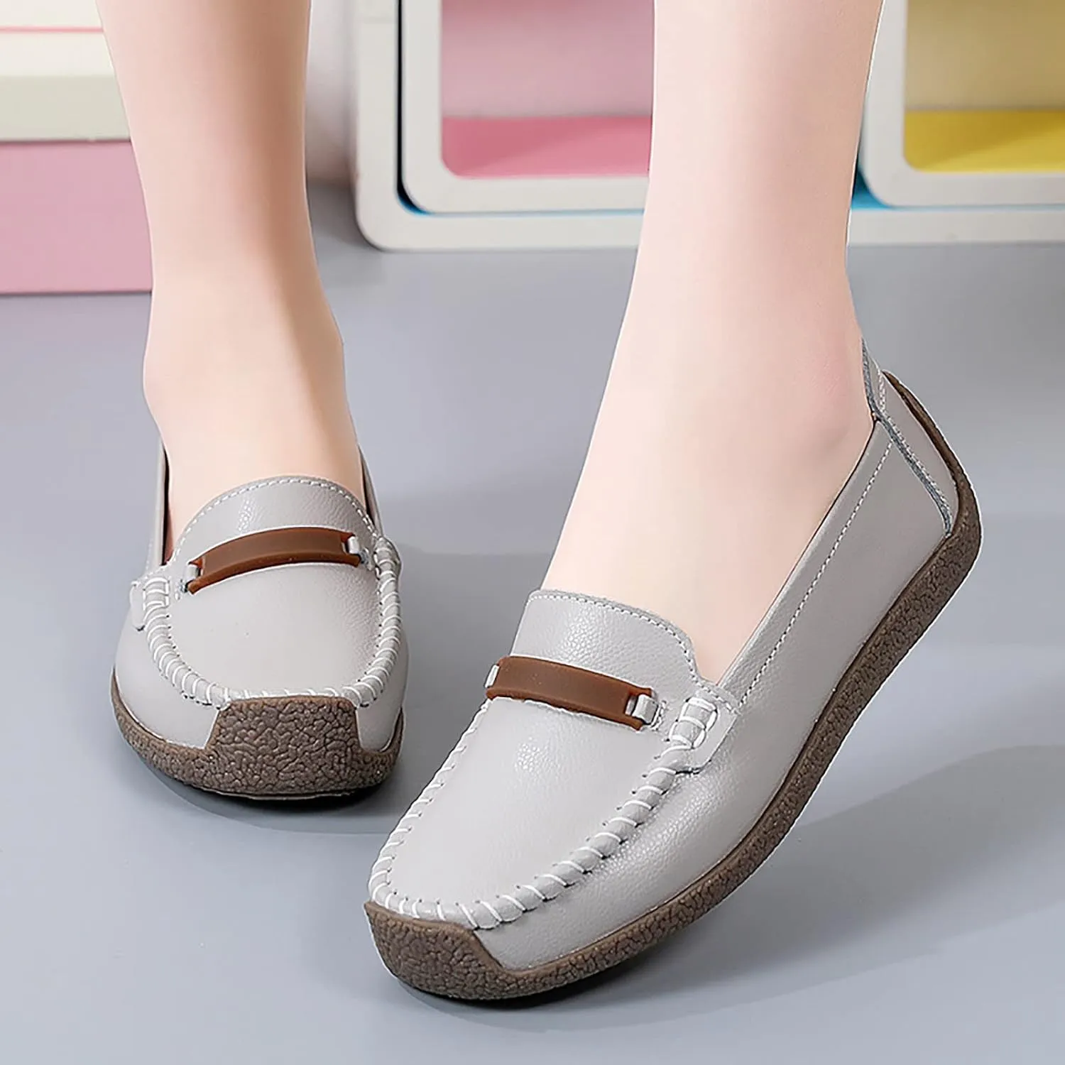 Women's Orthopedic Slip-On Loafers Comfort Walking Flat Loafers Casual Driving Loafers Shoes Dress Loafers