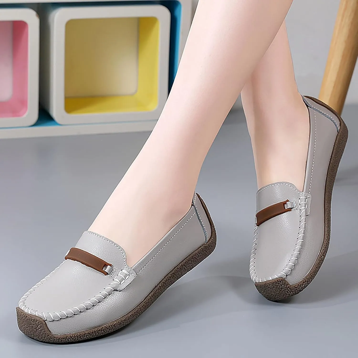 Women's Orthopedic Slip-On Loafers Comfort Walking Flat Loafers Casual Driving Loafers Shoes Dress Loafers