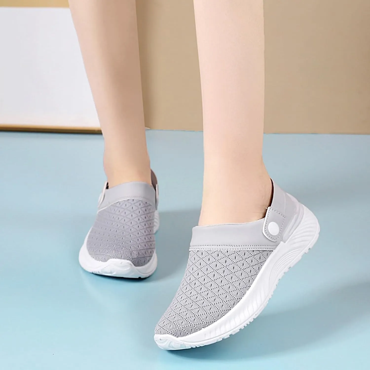 Women's Slip-on Mule Sneakers Lightweight Womens Tennis Shoes Wide Feet Casual Slip On Shoes Wedge Sneakers Brown Tennis Shoe Loafers Casual Slip On