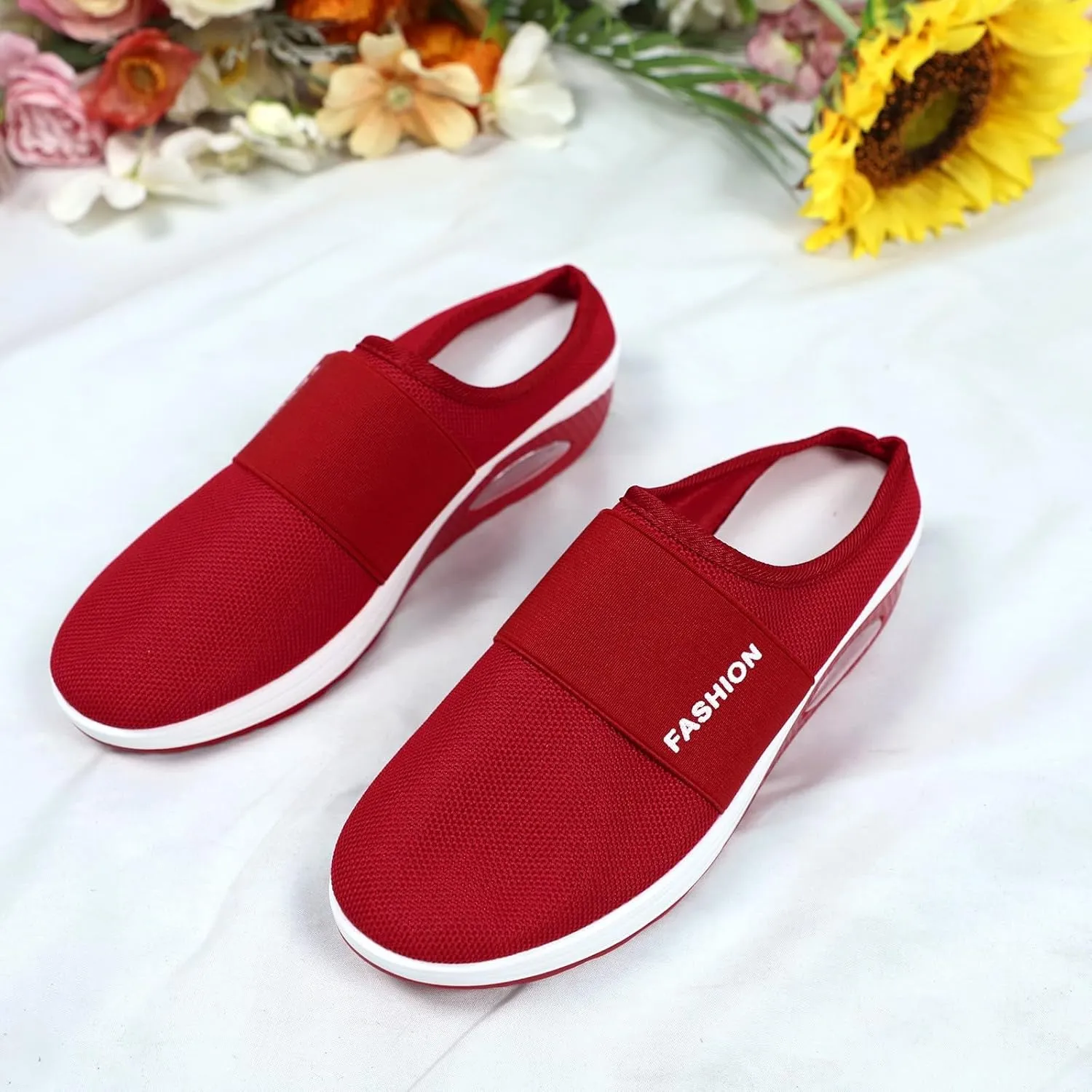 Women's Slip-On Orthopedic Arch Support Backless Tennis Shoes Men Lether Casual Tennis Shoes Casual Sneakers Steel Toe Tennis Shoe White Loafers