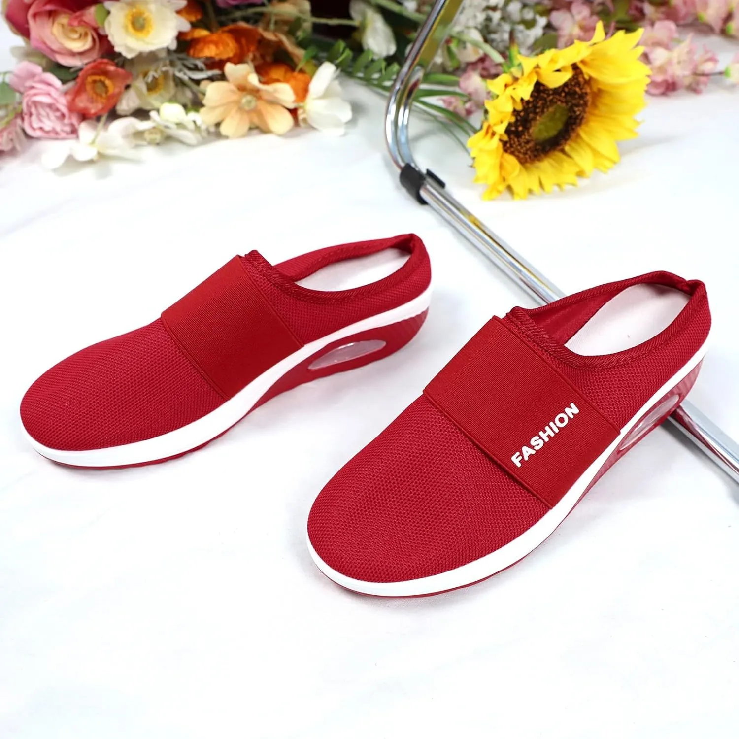 Women's Slip-On Orthopedic Arch Support Backless Tennis Shoes Men Lether Casual Tennis Shoes Casual Sneakers Steel Toe Tennis Shoe White Loafers