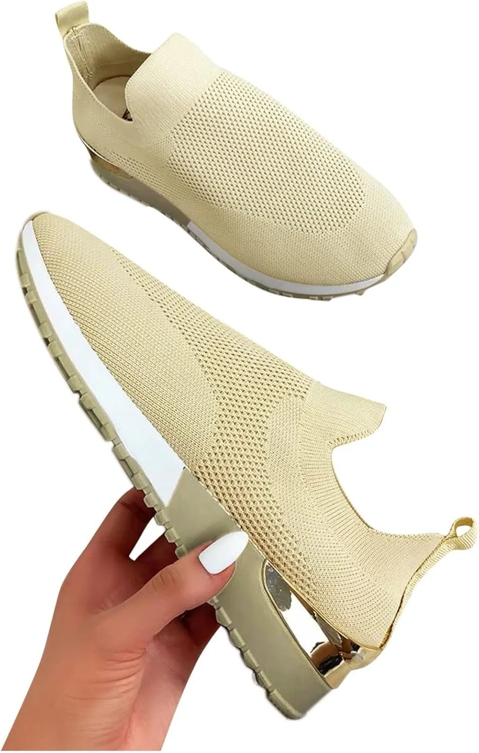 Womens Slip On Walking Shoes Non Slip Running Shoes Mens Casual Shoes Mesh Casual Black Shoes Walking Sneakers Brown Tennis Shoe Cross Trainer Shoe