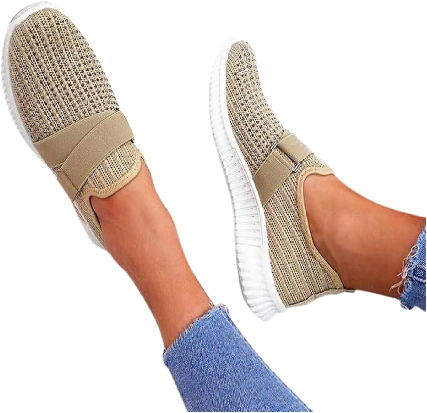 Womens Slip On Walking Shoes Non Slip Running Shoes Mens Casual Shoes Mesh Dress Casual Shoes Slip On Sneakers Black Tennis Shoe Cross Trainer Shoe