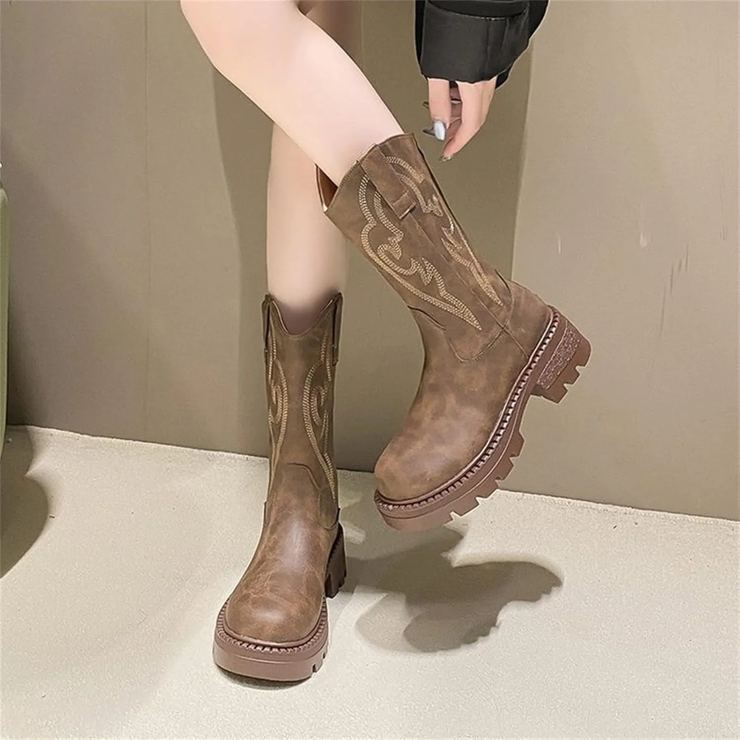 Womens Zip Up Winter Boots Winter Ankle Boots for Women Wide Width Flat Ankle Boots Women Plus Size Ankle Boots Extra Wide Calf Women's Leather Booties Ankle Boot Women No Heel
