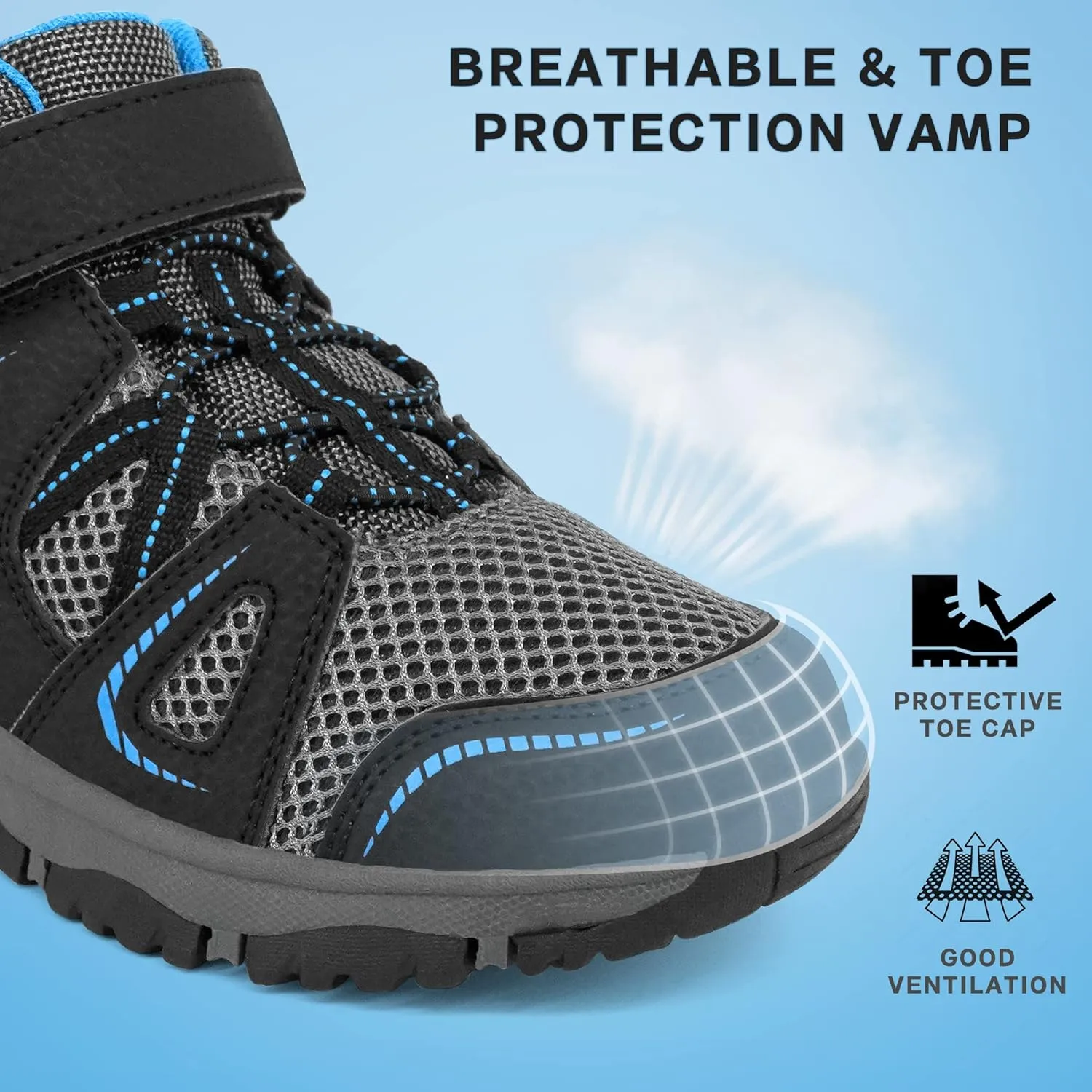 YESKIS Kids Trail Running Shoes Boys Hiking Shoes Girls Hiking Boots Tennis Outdoor Slip Resistant Comfortable Sneakers Little Big Kid