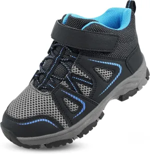 YESKIS Kids Trail Running Shoes Boys Hiking Shoes Girls Hiking Boots Tennis Outdoor Slip Resistant Comfortable Sneakers Little Big Kid